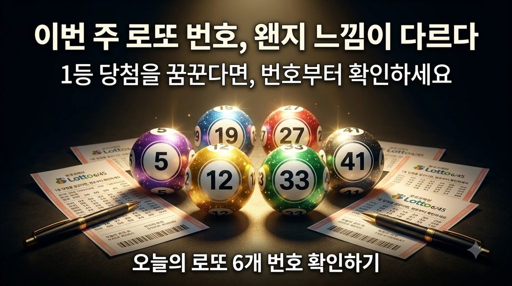로또 1등을 꿈꾸며 오늘의 랜덤 로또 번호 6개를 확인하는 로또 번호 추천 이미지